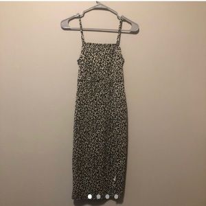 Leopard Cheetah Animal Print Midi Slit Dress